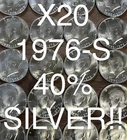 🔥 1976 S KENNEDY UNC 40% Silver Bicentennial HALF Dollar ROLL of 20 COINS B
