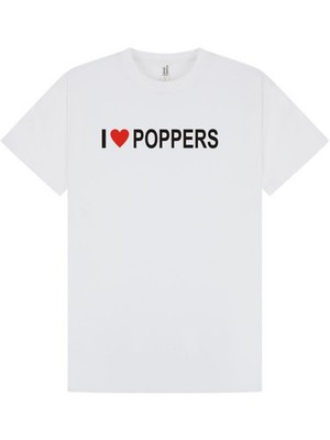 Lustiges / unhöfliches / I LOVE POPPERS T-Shirt / UNISEX / GEBURTSTAG / WEIHNACHTEN / alle Größen