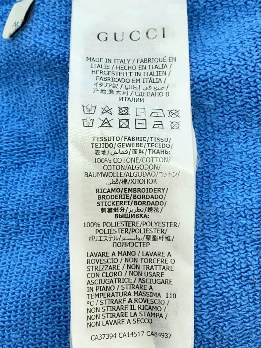 GUCCI XJB27 Felpa con Cappuccio M Cotone Stampa Blu 560502 Usata