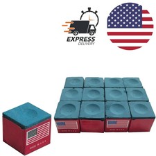 Billiard Cue Chalk Storage Box with 12 Cubes Blue Ideal for Serious Players