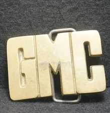 WH07108 COOL VINTAGE 1970s ***GMC*** TRUCKS AUTOMOTIVE SOLID BRASS BELT BUCKLE