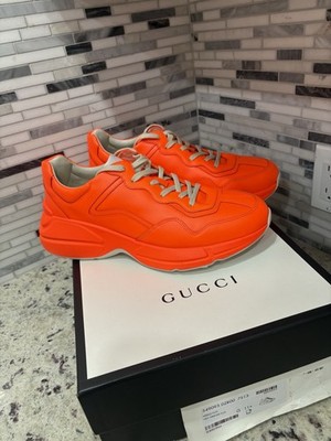 Flourescent Orange Gucci Rythons Size 11.5