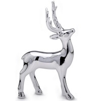 Deko Rentier Figur 19 Cm Weihnachten Porzellan Silber Tier Wildfigur Hirschfigur