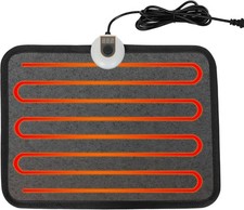 Heated Floor Mat Under Desk for Foot Warmer - 7 Temp Settings regular, Black