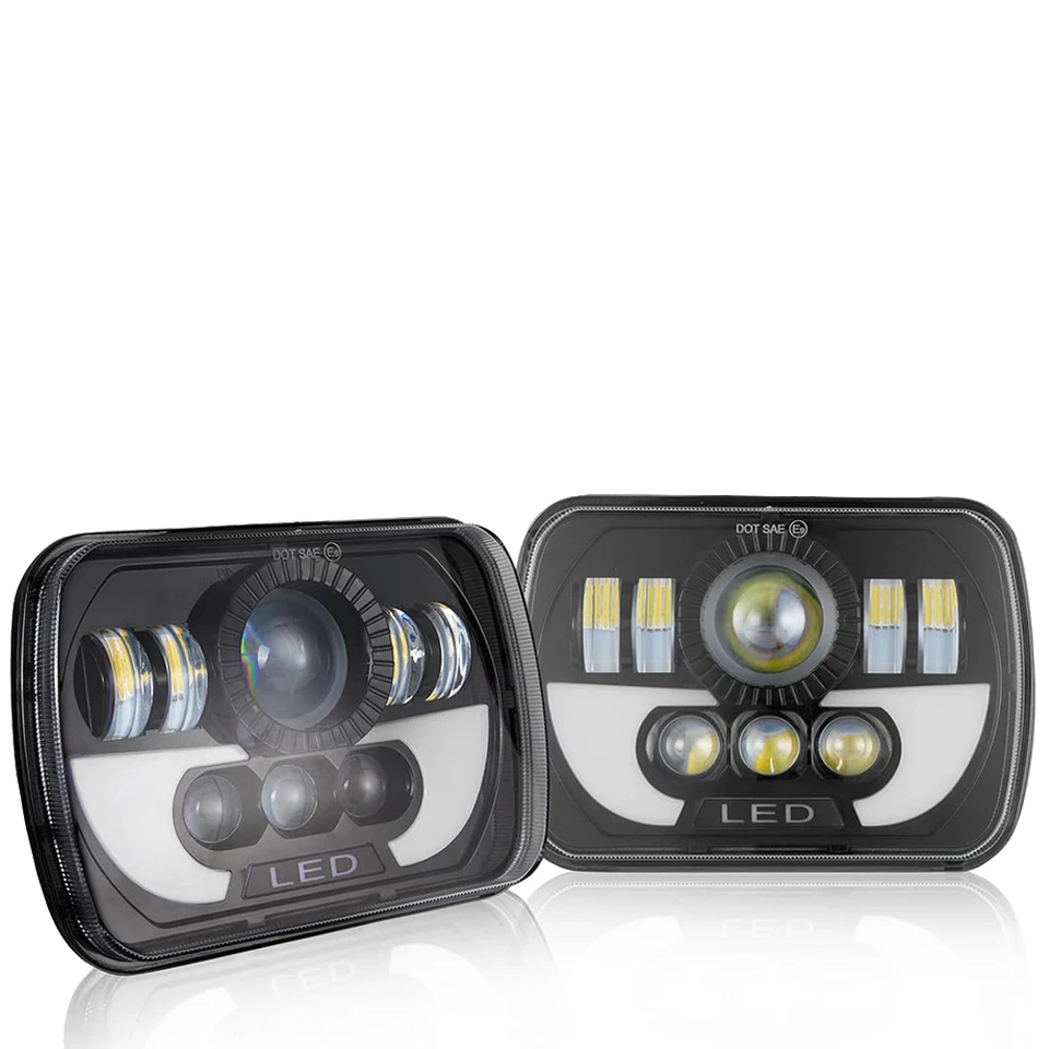 2X 105W 7x6" 5x7" Led Headlights for International Harvester 4700 4800 4900 8100 - Image 2 of 4