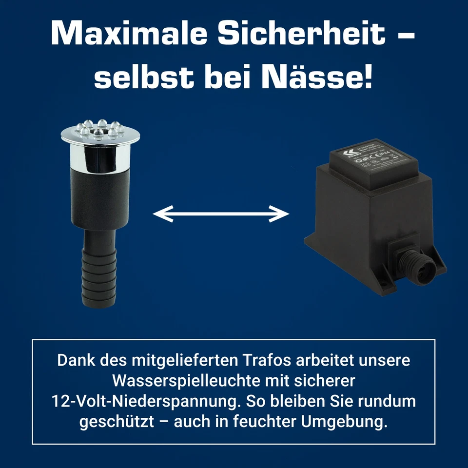 Wasserspielleuchte, LED Ring Brunnen, Wasserspielbeleuchtung, Unterwasserlicht - Bild 4 von 4