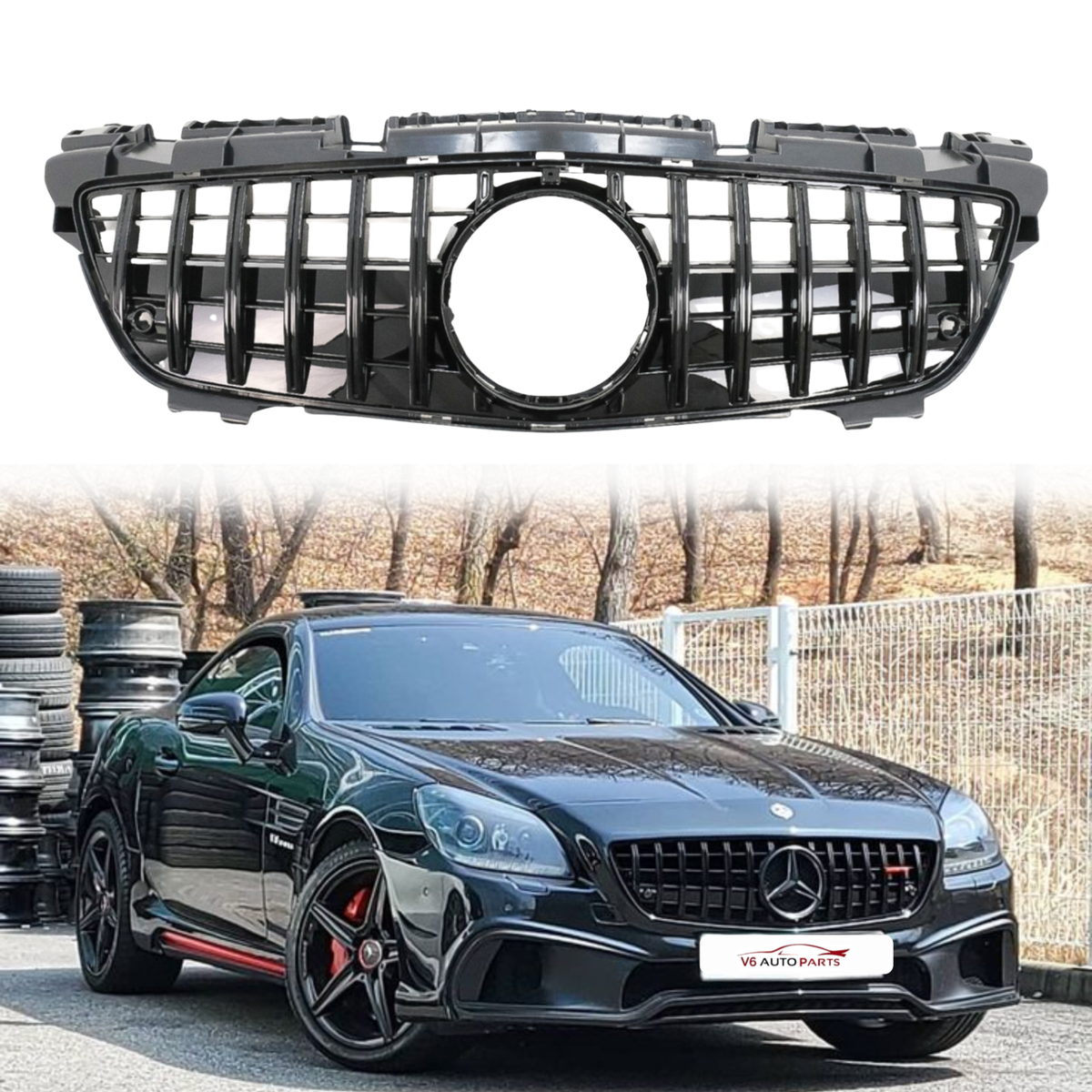 Calandre Noir brillant et chromée Mercedes R172 SLK (11-15