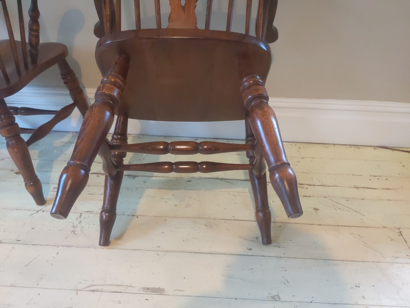 A Pair Of Antique Style Windsor High Back Wooden Chairs eBay