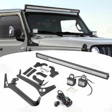 288W 50'' LED Light Bar+4" 60W+Mounting Brackets For Jeep Gladiator JT 2020-2024