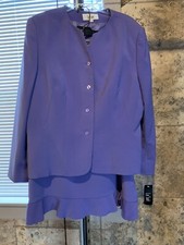 NWT Le Suit 2 Piece Lavender Skirt Suit Size 18