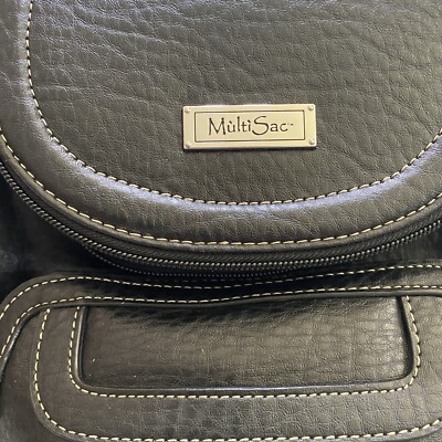 NWT MultiSac Vegan Leather Multipockets Stylish Black Major Backpack NWT MultiSac Vegan Leather Multipockets Stylish Black Major  main image 4