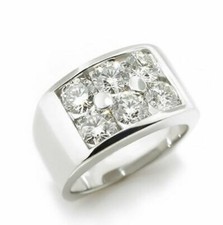 925 Sterling Silver 1.10 CT White Round Cut CZ Men's Promise Wedding Ring