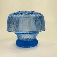 Fairy Light Tiara Exclusive Indiana Glass Blue Mushroom Rain Texture Candle Lamp