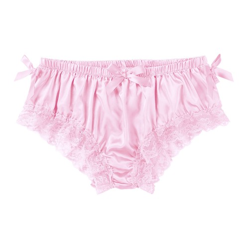 Mens Satin Sissy Lingerie Set Ruffled Frilly Bra Top G-string Thong Sleepwear - Picture 17 of 69
