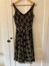 Hobbs black with gold lace prom dress size 8