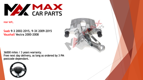 Pair Rear Brake Calipers – Saab 9-3, Vauxhall, Opel Signum Vectra – Affordable Motor Spares AMCAL113L/R