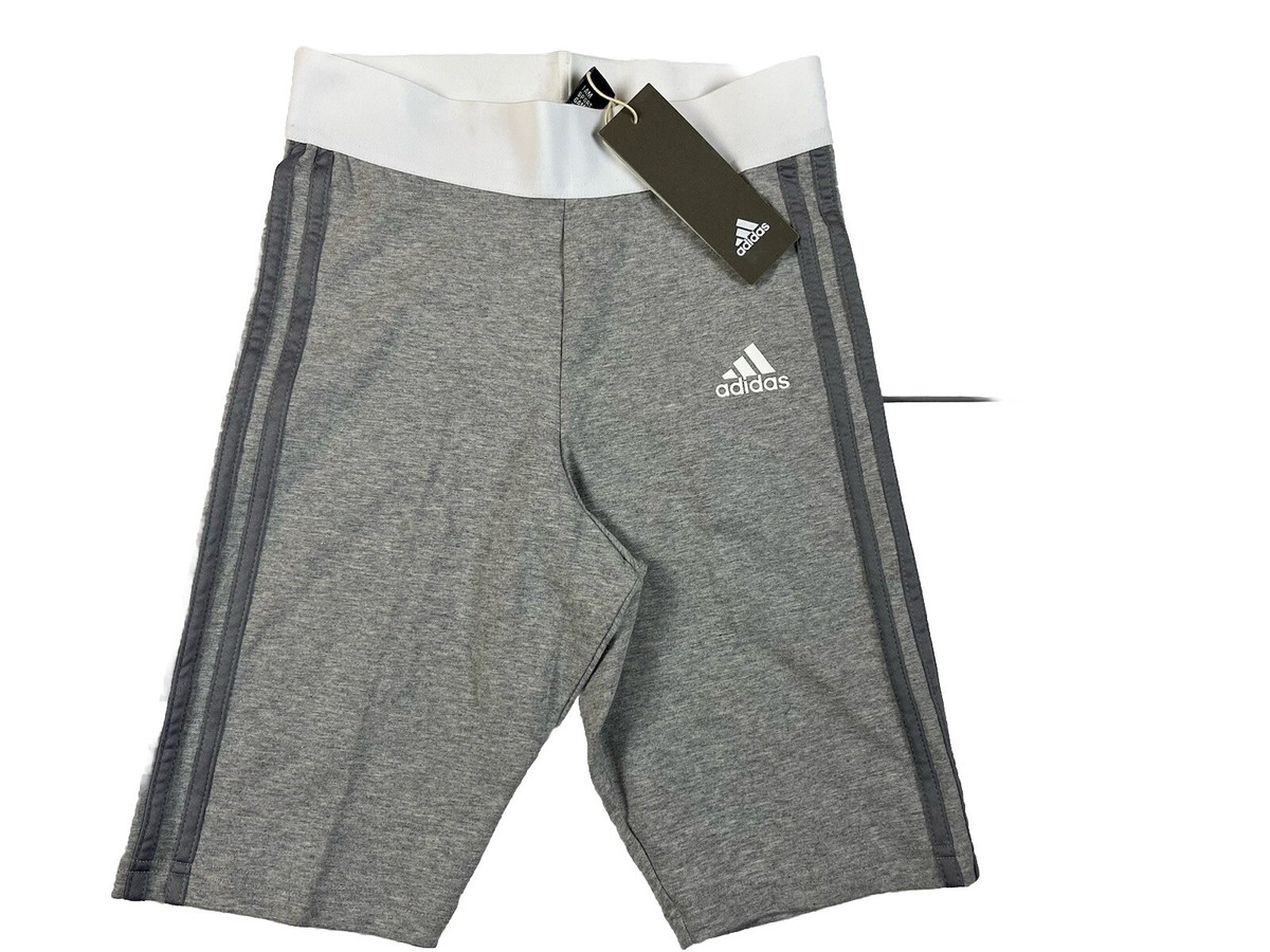 Adidas Women's Must Haves 3-Stripes Short Tights Biker Shorts Size S Gray