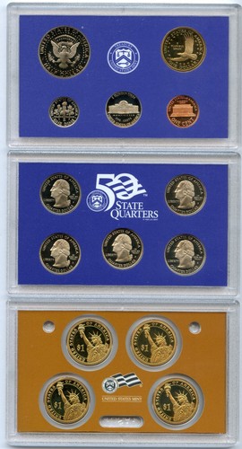 2008 United States Proof Set 14 Coins U.S. Mint San Francisco State Quarters - 第 2/4 張圖片