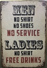 8x12 Tin Sign funny bar free drinks men ladies man cave alcohol beer club A3