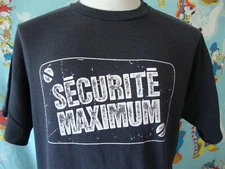 Vintage 80's Securite Maximum 1279 Maximum Security Tee Black T Shirt Size L