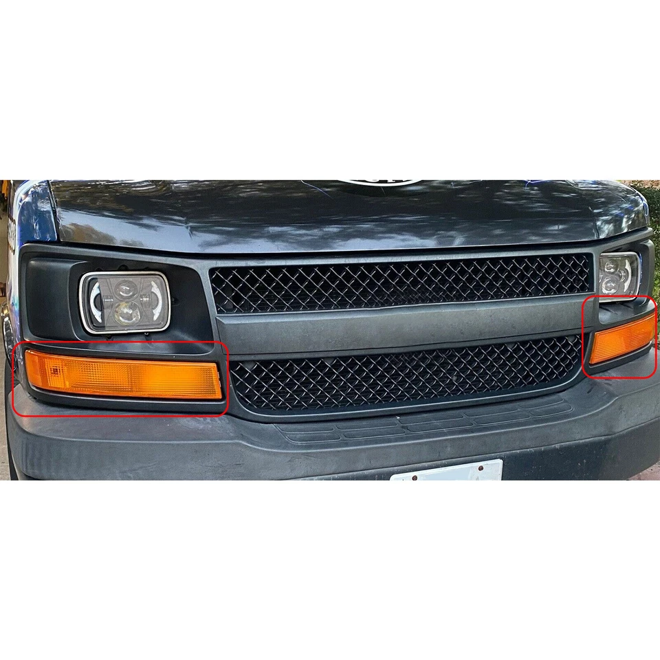 Luces de señal de giro de estacionamiento ámbar para Chevy Express GMC Savana 03-25 2 piezas Foto 3 de 4