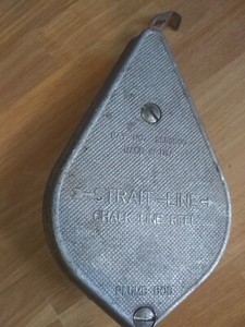 Vintage Irwin Straight-Line Chalk Line Reel Plumb Bob USA Metal Pat. no. 2589500
