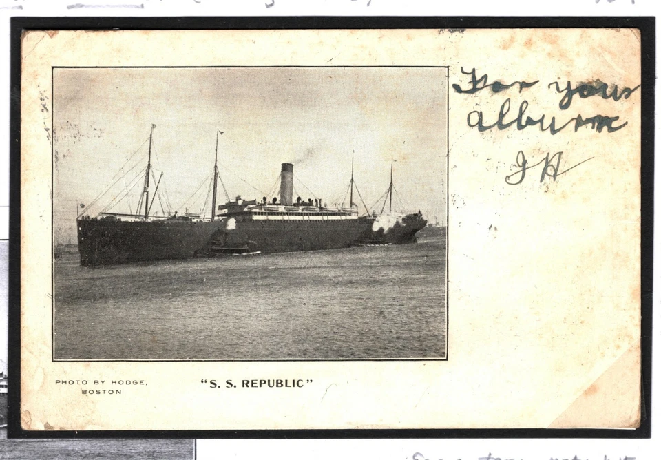 GB Card Used Abroad USA Rare Boston PAQUEBOT 1904 Ship PPC {samwells-covers}Q81a - Image 2 of 4