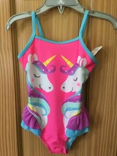 NWT Wonder Nation Swimsuit 1pc Toddler Girls UPF 50 Unicorn