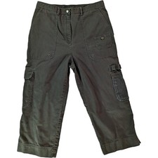 Vtg Lauren Ralph Lauren Size 8 Military Green Crop Cargo Pants Utility 90s/Y2K