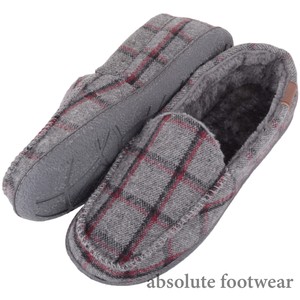 tartan moccasin slippers