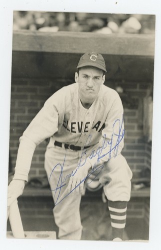 Autographed Rowe Postcard ( G Burke Photo ) of Indians Jim Bagby Jr