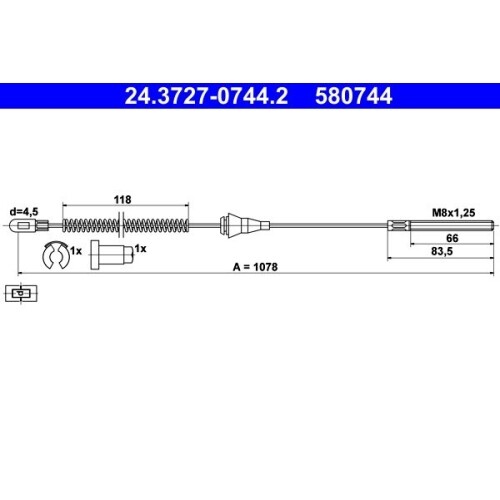 Câble Frein à Main Arrière Compatible Opel Astra G - Longueur 1587/1400 Mm - Frein à Disque