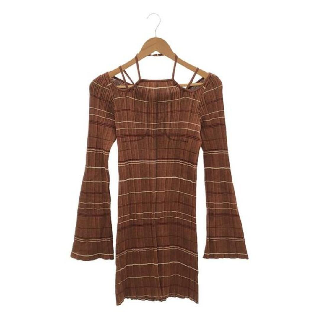 mame Random Ribbed Plaid Knitted Dress mame Random Ribbed Plaid Knitted Dress
