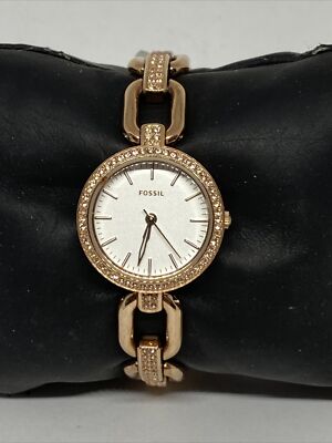 Fossil ES4123 Women's Rose Gold Stainless Steel Analog White