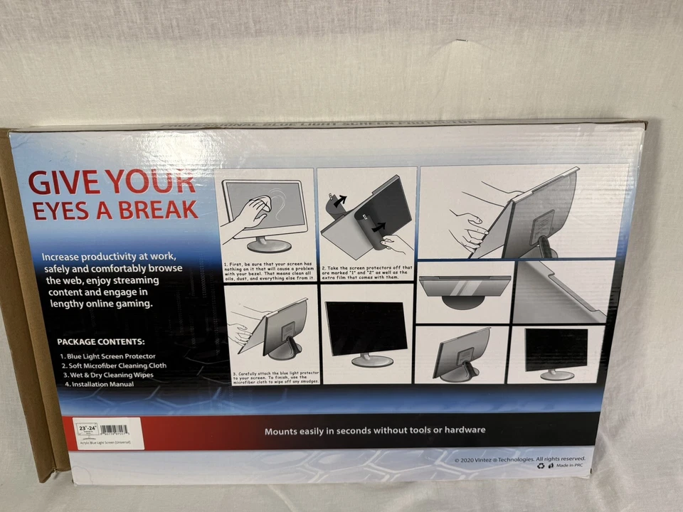 Vintez Universal Blue Light Screen Protector for Widescreen Monitors 23"-24" - Image 2 of 4