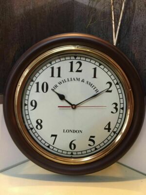16''Inch London Sir William& Smith Wall Clock Handmade Wooden Historical Clock
