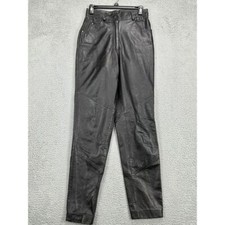 Wilsons Pants Womens 6 Black Leather Straight Leg Casual Pockets Preppy Ladies