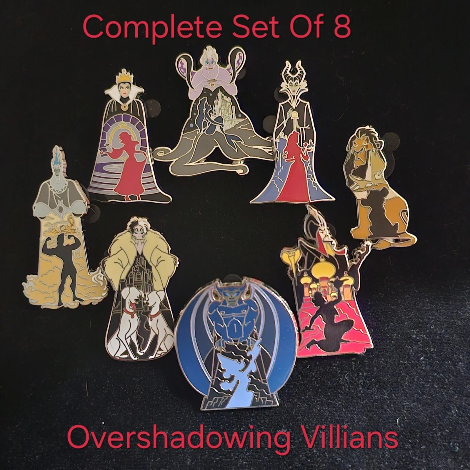 Disney Overshadowing Villains Complete Mystery Pin Set 8 Hades Scar Jafar & More
