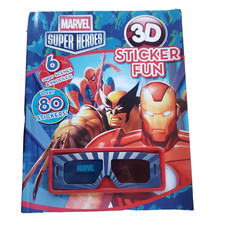 MARVEL SUPER HEROES 3D STICKER FUN-OVER 80 STICKERS-NEW