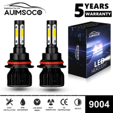 4 Sided 9004 LED Headlight Bulbs Hi/Lo Beam 10000W 3600000LM 6000K Super Bright