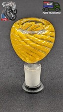 14mm Male Slide Tobacco Bowl Glass for Water Pipes - BW03 Yellow