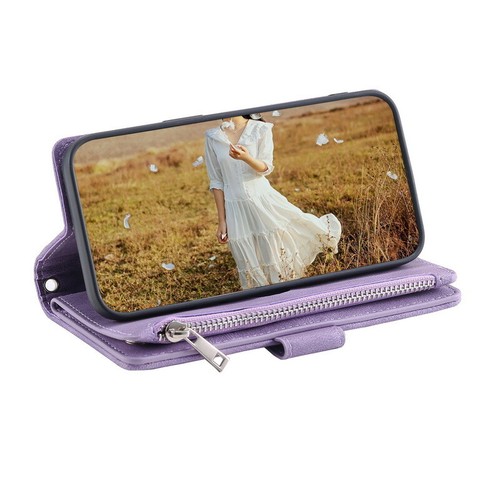 Leather Zipper Wallet Flip Purse Card Case For Samsung S24 S23 S22 Ultra S21 A54 - Picture 5 of 21