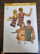 Vintage 70'S Simplicity Pattern 9892 Men's Shirt Pullover Top Size S Uncut