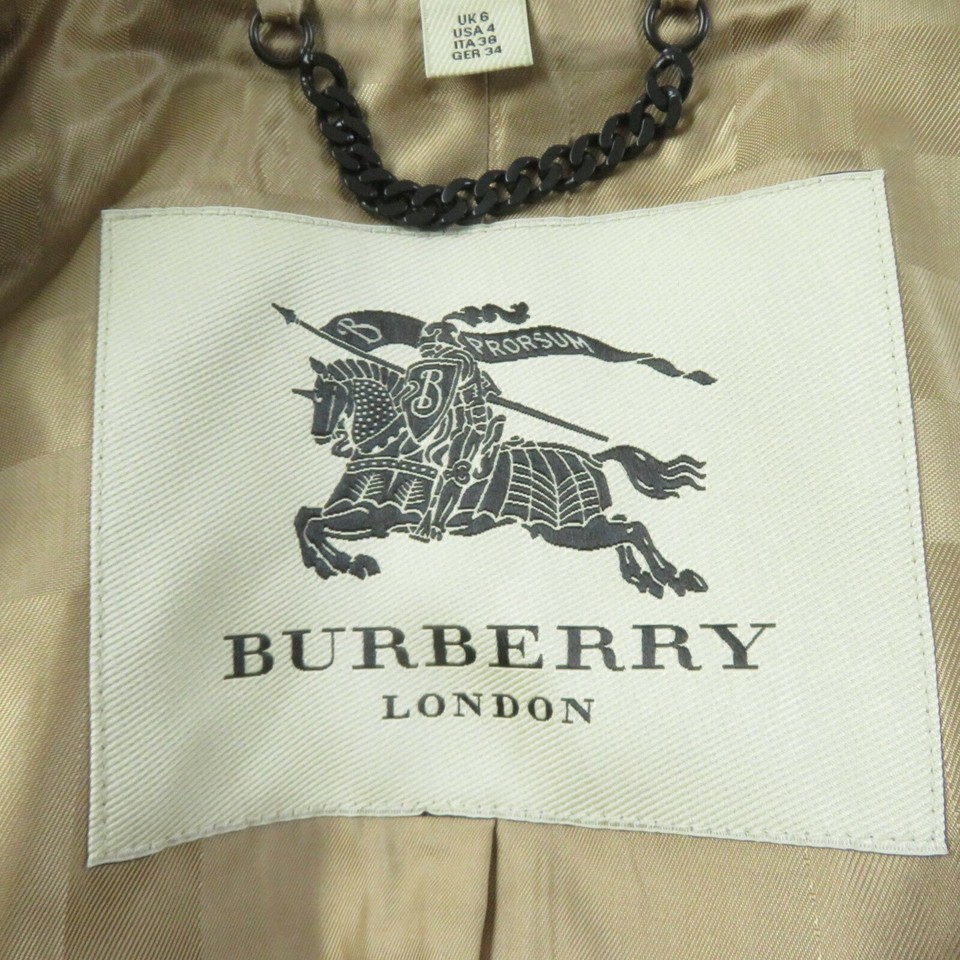 Burberry London Wool Check Pattern Lining Trench Coat Size 17.3 inch