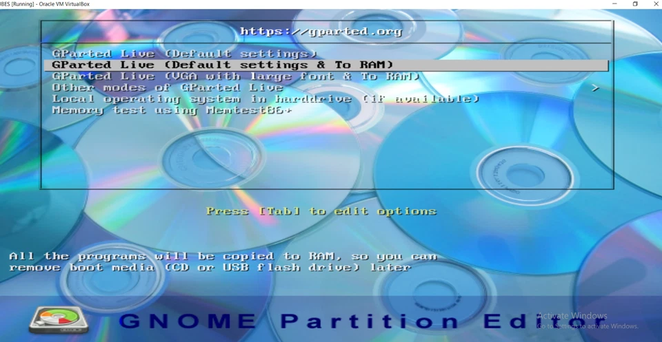 CD de arranque Gparted Boot Management Boot CD FUNCIONA EN TODOS LOS PC`S Foto 2 de 3