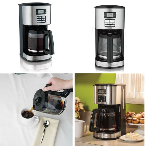 12-cup black programmable coffee maker 