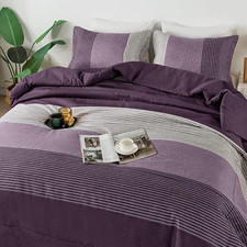Litanika California King Comforter Set Purple - King, Grey