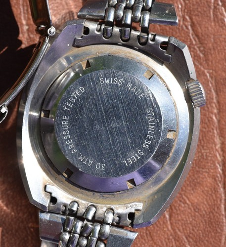 Seltene Vintage AQUA LUNG U.S Taucher Quarz Uhr Edelstahl Original Band - Bild 7 von 12