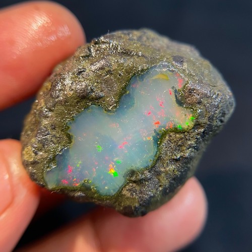 149 Cts Natural Ethiopian Opal Raw Welo Multi Fire Opal Rough Loose Gemstone - Picture 7 of 8