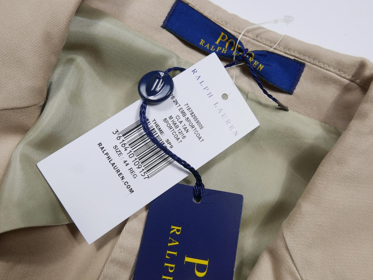 Polo Ralph Lauren Blazer Jacket Sport Coat Tan Beige Khaki NWT | eBay
